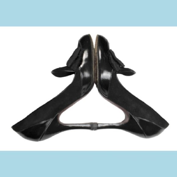 Louis Vuitton Womens Shoes Heels 36 Pumps Bow Black Italy Party Dinner Wedding - Picture 6 of 10